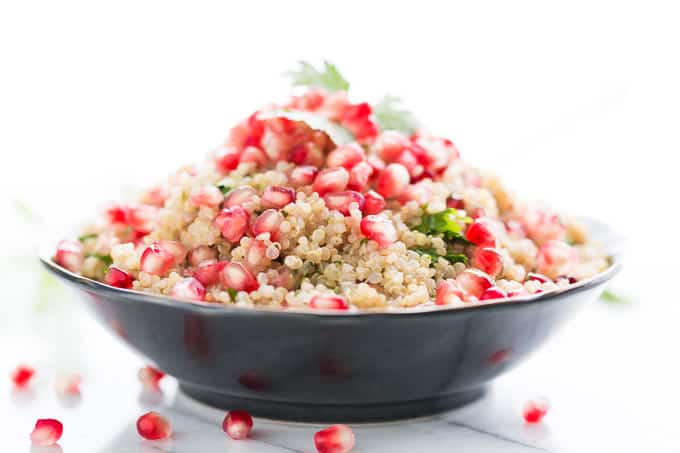 Protein-Packed Coconut Quinoa with Pomegranates & Cilantro Recipe